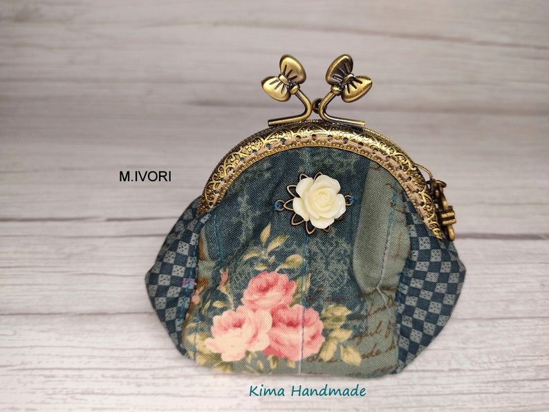 Sac à main en tissu avec embout, sac à bonbons, sac à main pour femme, sac à main cadeau de Noël, portefeuille fait main, porte-monnaie, porte-monnaie MODELO IVORÍ