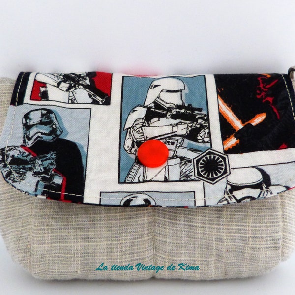 Porte-monnaie Star Wars,   portefeuille, tissu de coton, doux, à la mode, noir rouge,