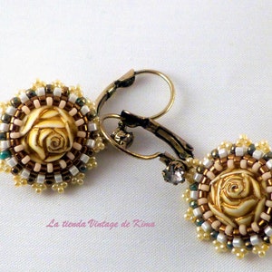 Dangly earrings rose sun image 1