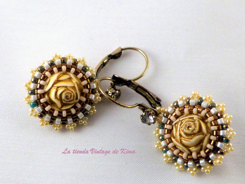 Dangly earrings rose sun image 1