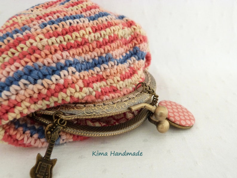 crochet purse with nozzle, handmade purse, two different colored wallets, girl's wallet, coin holder, crochet purse image 5