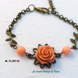 Vintage style bracelets with flowers 4 models image 4