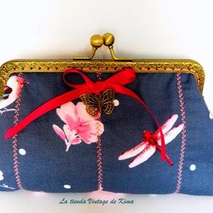 Purse with nozzle dragonfly and birds image 1