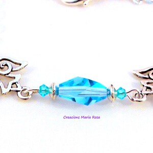Bracelet with C.Swarovski aquamarine image 3