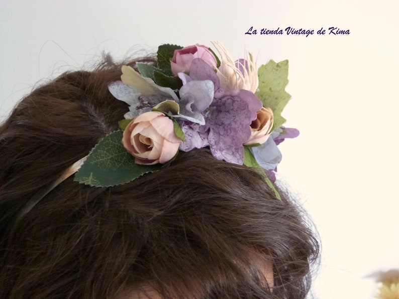 handmade tiara women tiara bridesmaids headband flower headband Flower tiara with fabric for brides perfect guest headband