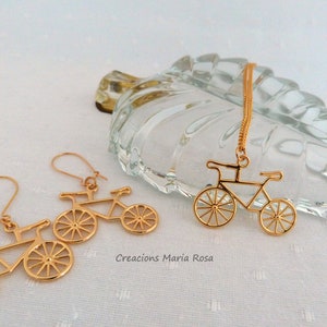 Set earrings and pendant bicycles image 2