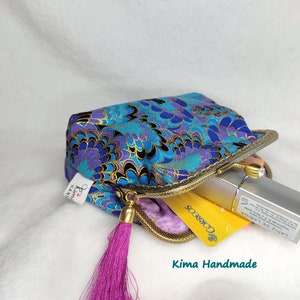 Japanese style printed purse, purses with mouthpiece, handmade wallets, mother's day gift, gift for women, coin holder image 4