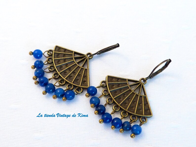 Earrings with turquoise and agate-4 models Ágatas azules