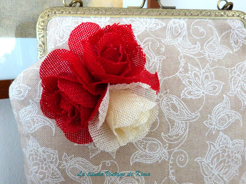 Fabric bag with nozzle three roses image 4