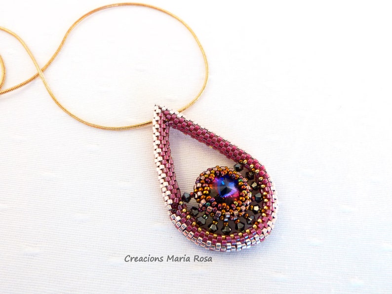 Teardrop pendant with Swarovski Crystal immagine 3