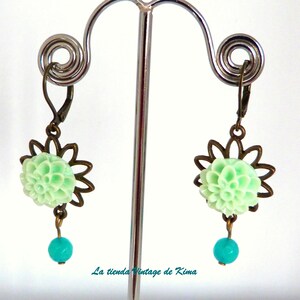 Long earrings 2 models Flor verde