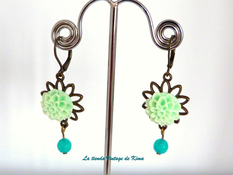 Long earrings 2 models Flor verde