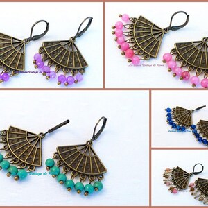 Earrings with turquoise and agate-4 models image 1
