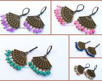 Earrings with turquoise and agate-4 models