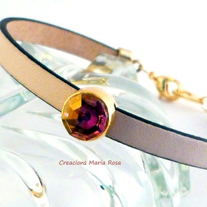 Swarovski leather and crystal bracelet image 1