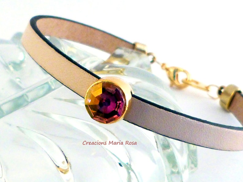 Swarovski leather and crystal bracelet image 1