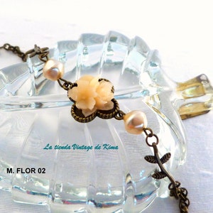 Vintage style bracelets with flowers 4 models M.FLOR 02