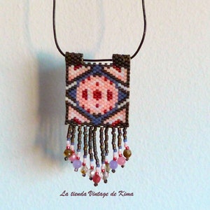 Ethnic pendant with leather cord image 3