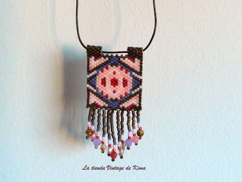 Ethnic pendant with leather cord image 3