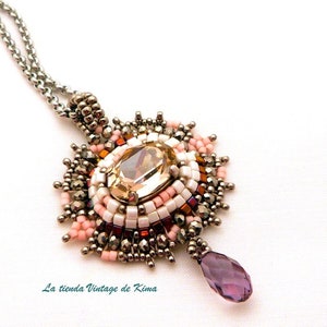 Swarovski crystal medallion necklace old image 3