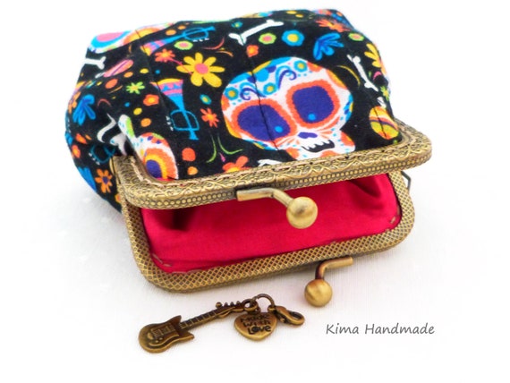 Monederos de tela con boquilla monedero tela calaveras mexicanas monedero con cierre bolas monedero regalo chica mujer cartera tela de moda Etsy Espana
