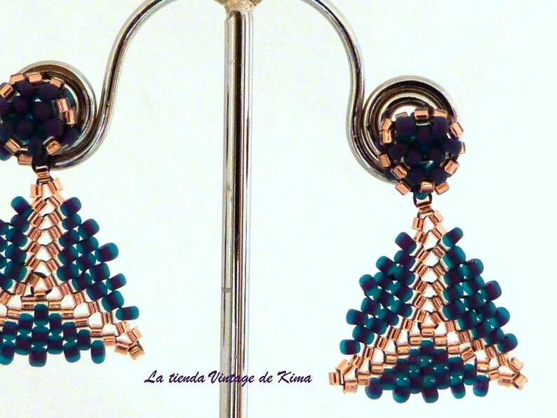 Boho Peyote button Earrings-Pantone Color 2018
