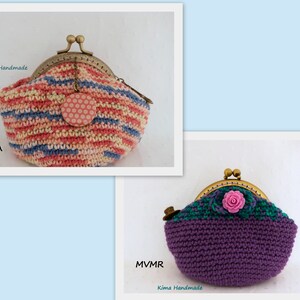 crochet purse with nozzle, handmade purse, two different colored wallets, girl's wallet, coin holder, crochet purse image 2