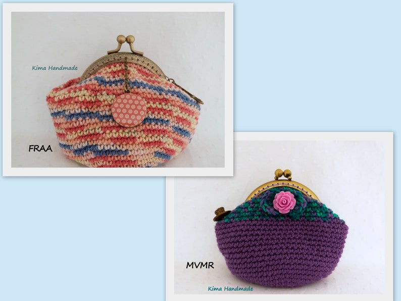 crochet purse with nozzle, handmade purse, two different colored wallets, girl's wallet, coin holder, crochet purse image 2