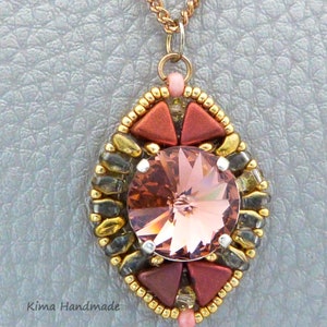 Pendant with Swarovski Crystal Blush Rose image 6