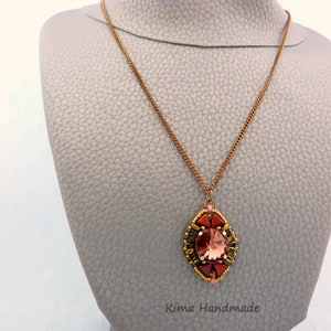 Pendant with Swarovski Crystal Blush Rose image 5