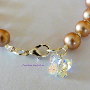 Swarovski vintage gold pearl bracelet afbeelding 3