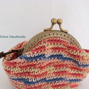 crochet purse with nozzle, handmade purse, two different colored wallets, girl's wallet, coin holder, crochet purse image 6