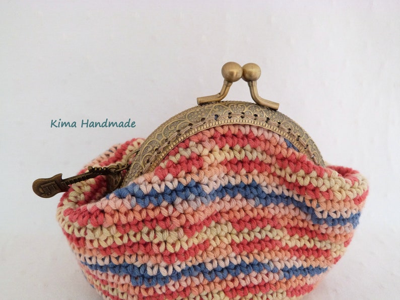 crochet purse with nozzle, handmade purse, two different colored wallets, girl's wallet, coin holder, crochet purse image 6