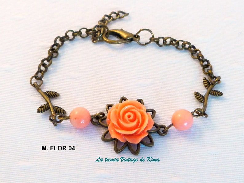 Vintage style bracelets with flowers 4 models zdjęcie 5