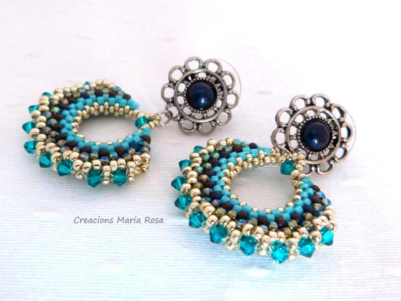 Earrings chandelier button pendants image 1