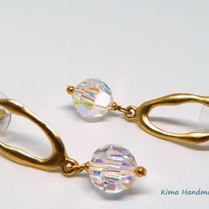 Bridal earrings, gold Swarovski earrings, dangle earrings, perfect guest earrings, bridal gift earrings, crystal wedding earrings image 2