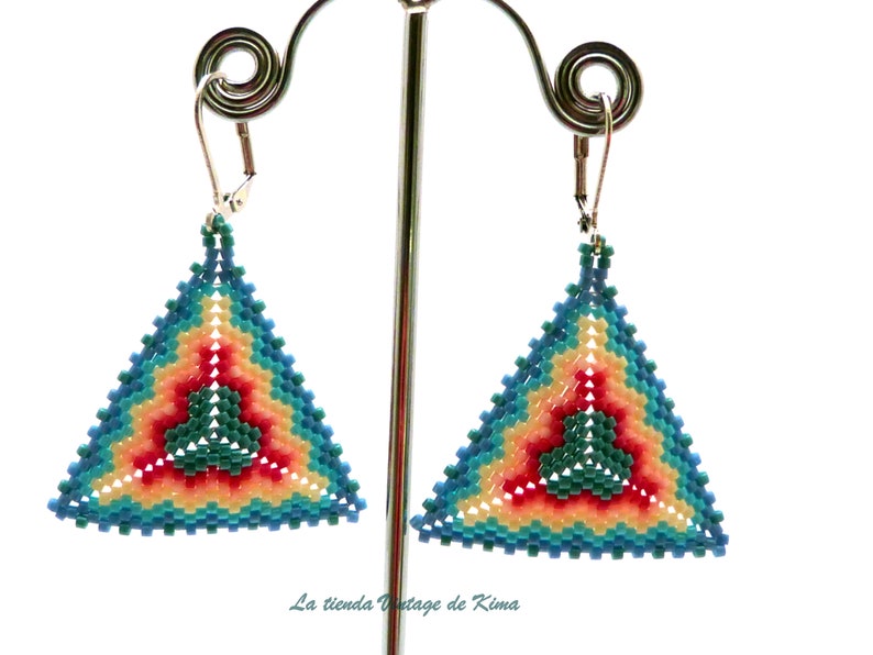 Boho earrings triangles image 2