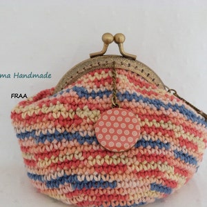 crochet purse with nozzle, handmade purse, two different colored wallets, girl's wallet, coin holder, crochet purse image 1