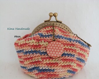 crochet purse with nozzle, handmade purse, two different colored wallets, girl's wallet, coin holder, crochet purse