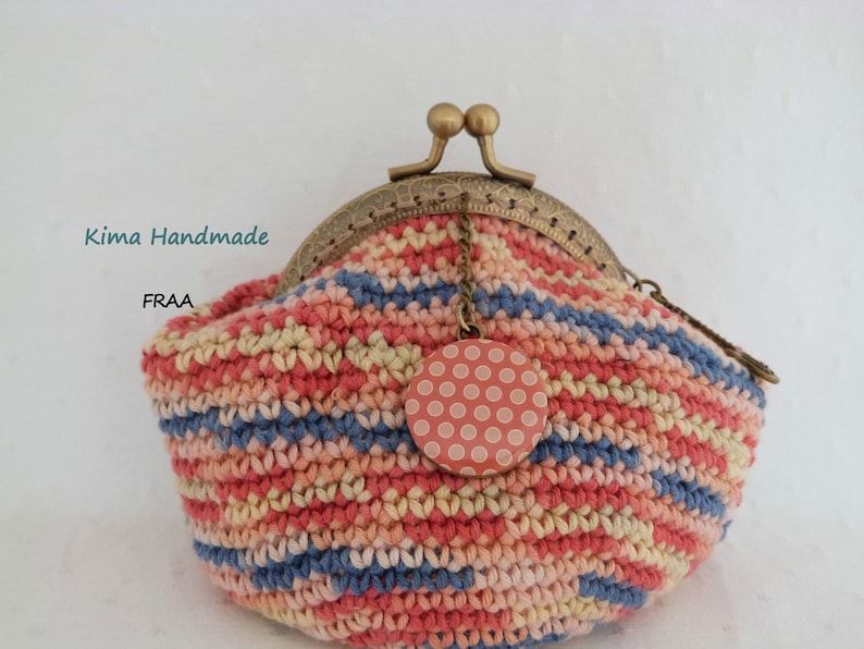 crochet purse with nozzle, handmade purse, two different colored wallets, girl's wallet, coin holder, crochet purse image 1
