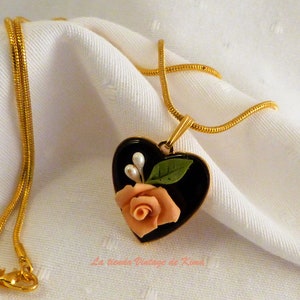 Heart pendant with rose image 3