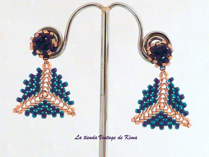 Boho Peyote button Earrings-Pantone Color 2018