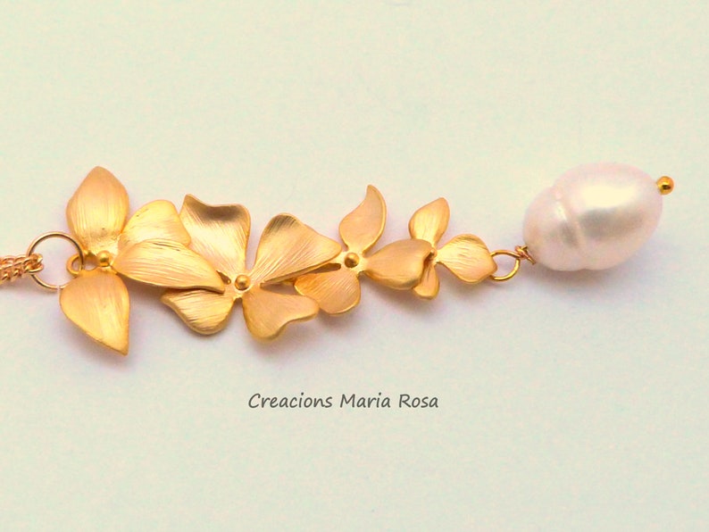 Gold pendant with natural pearl image 6