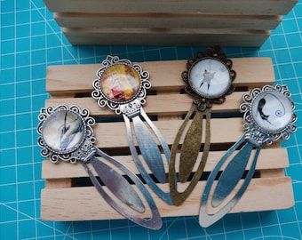 cat cameo bookmark, image cameo bookmark, London image bookmark, writer cameo bookmark, silver and bronze bookmark