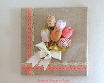 Frame fabric with tulips