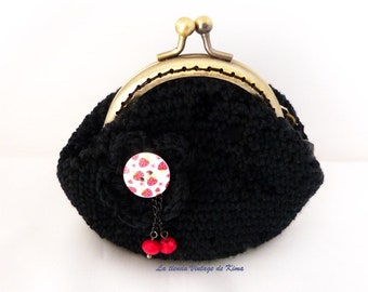 Crochet purse-black-