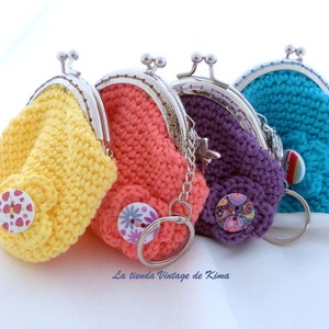 Llaveros mini monederos, monederos mini con boquilla, monederos de ganchillo con llavero, cartera mini para mujer, regalo cartera mini chica imagen 1