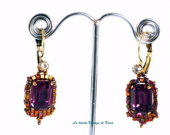 Vintage style earrings amethyst