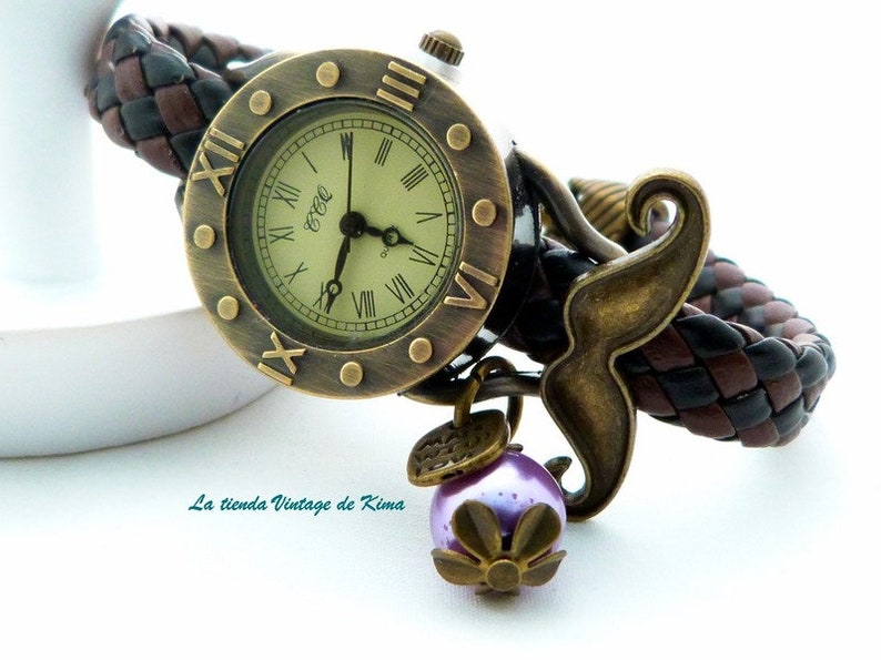 Wrist Watch braided leather afbeelding 1