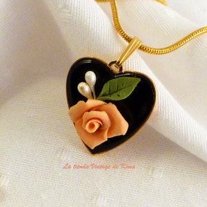 Heart pendant with rose image 2